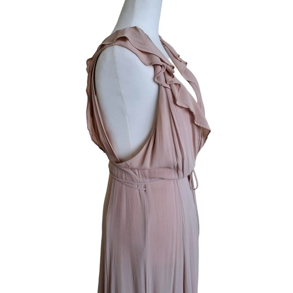 Reformation Peppermint bridesmaid wrap dress champagne large - Picture 7 of 13